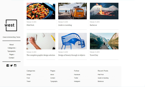 one west blog template